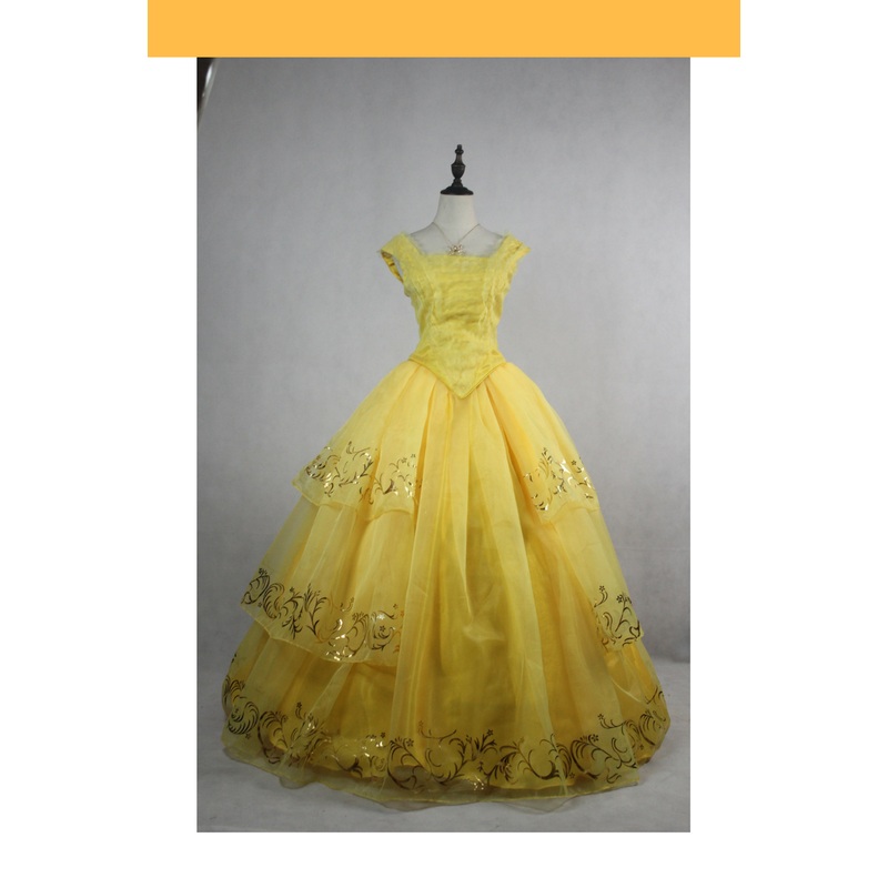 Princess Belle 2017 Live Action Movie Organza Tulle Cosplay Costume