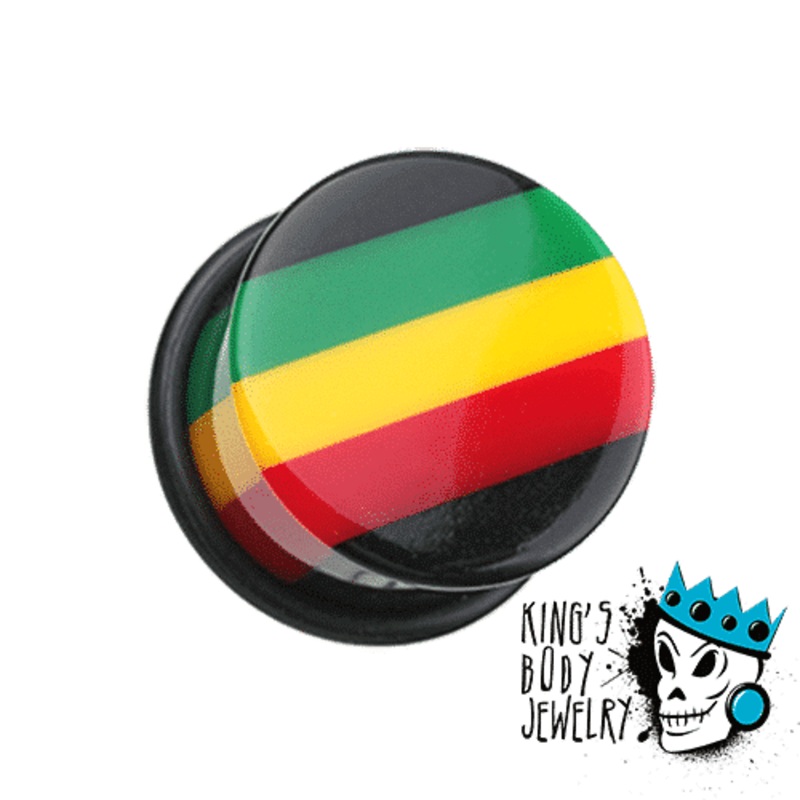 Rasta Striped Plugs (6 gauge – 1 inch) 8 g