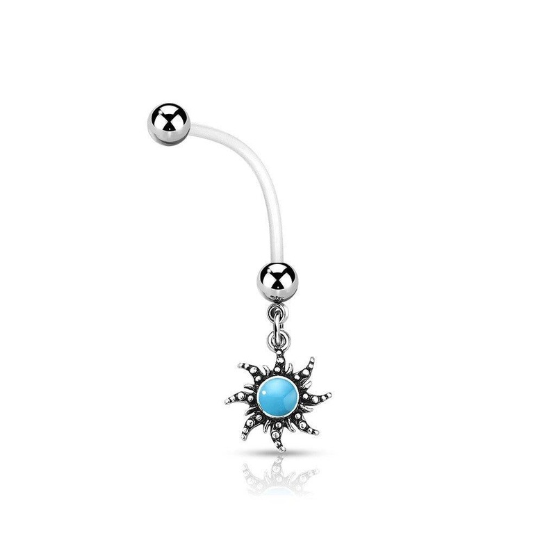 Sunburst Pregnancy Belly Bar 14G