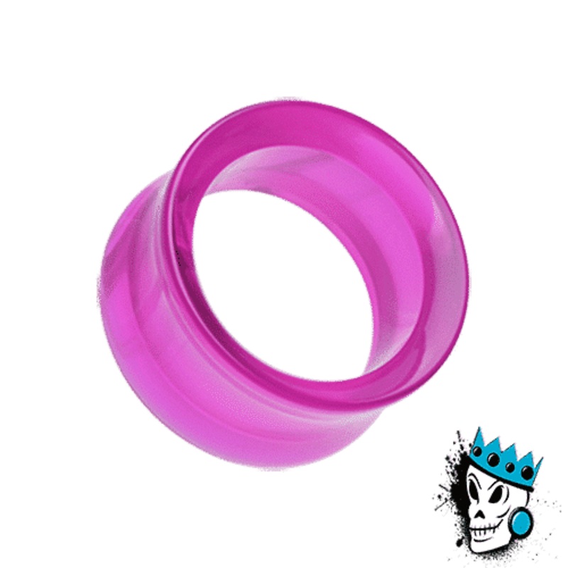 Violet Acrylic Double Flare Tunnels (8 gauge – 1 inch) 8 g