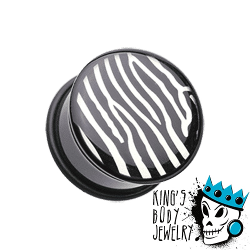 Zebra Black & White Plugs (2 gauge – 1 inch) 2 g