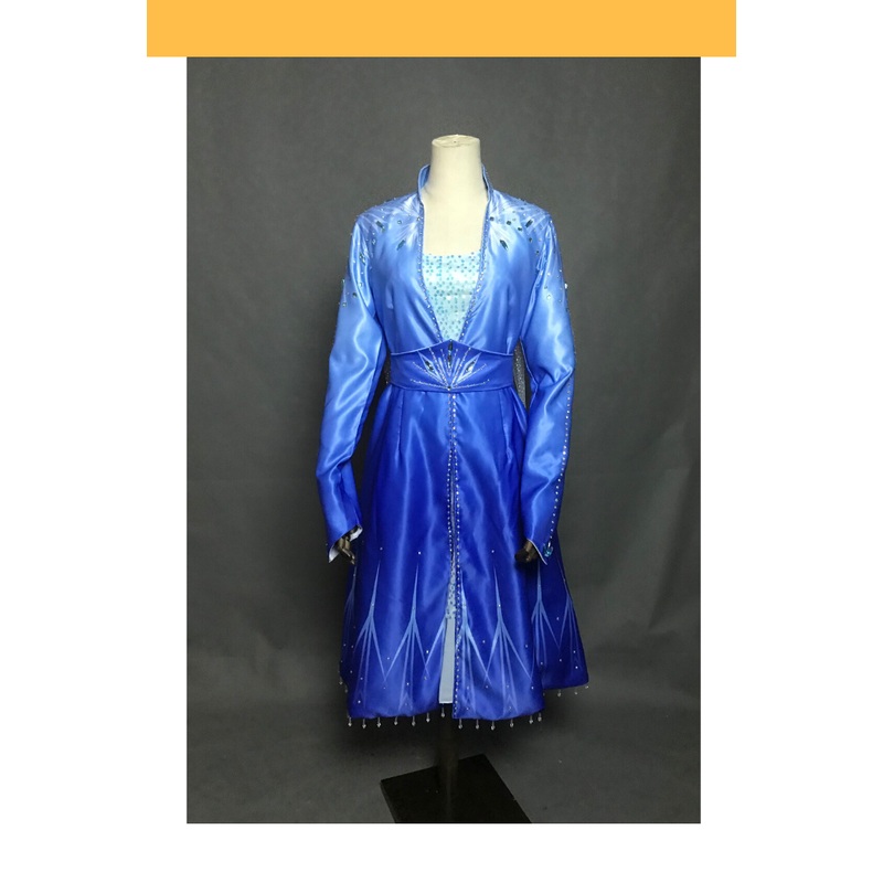Frozen 2 Elsa Gradient Satin Cosplay Costume