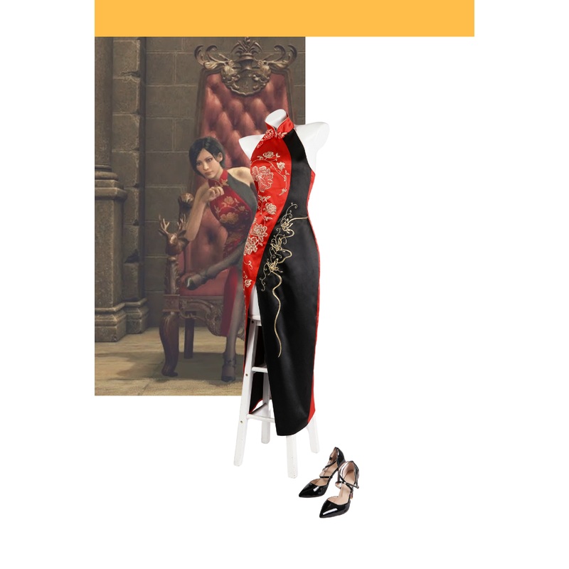 Ada Wong Bicolor Qipao Dress Resident Evil 4 Remake Cosplay Costume