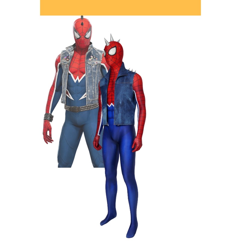 Spiderman PS4 Game Punk Suit Digital Printed Cosplay Costume