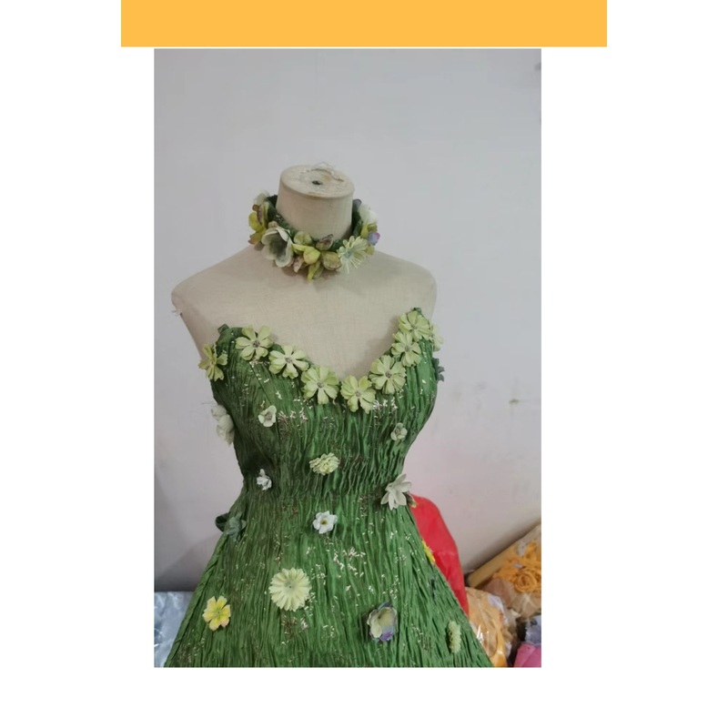 Tinkerbell With Faux Flowers Cosplay Costume
