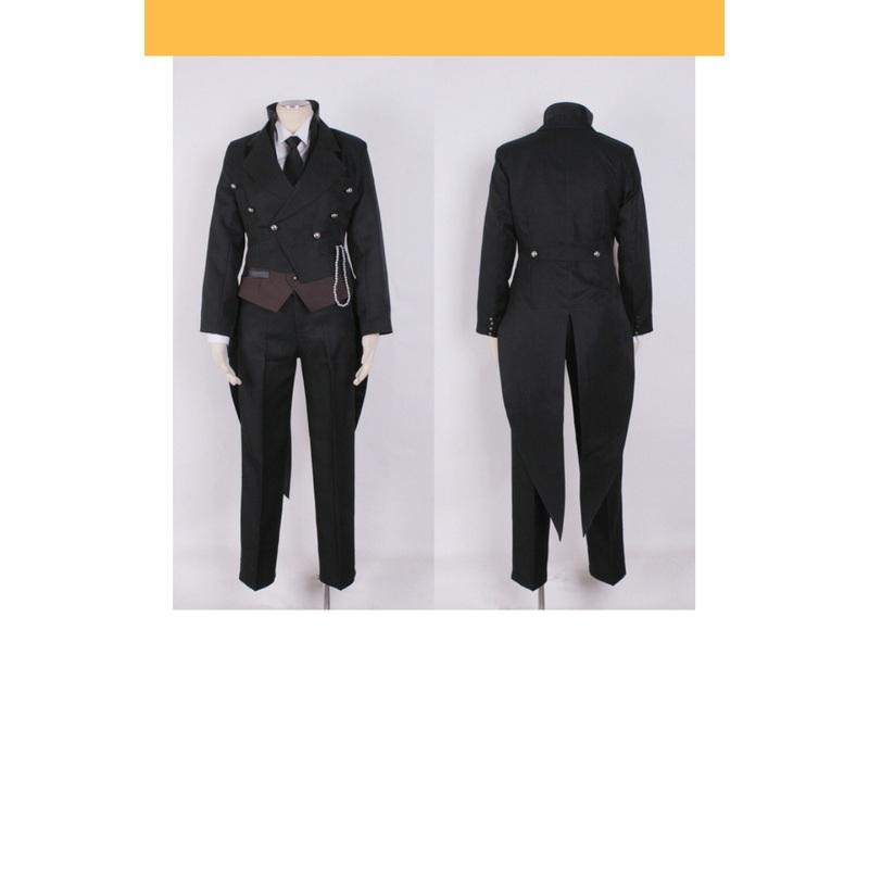 Black Butler Kuroshitusji Sebastian Anime Version Cosplay Costume