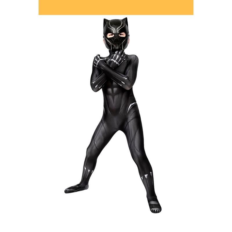 Black Panther Kids Size Digital Printed Cosplay Costume