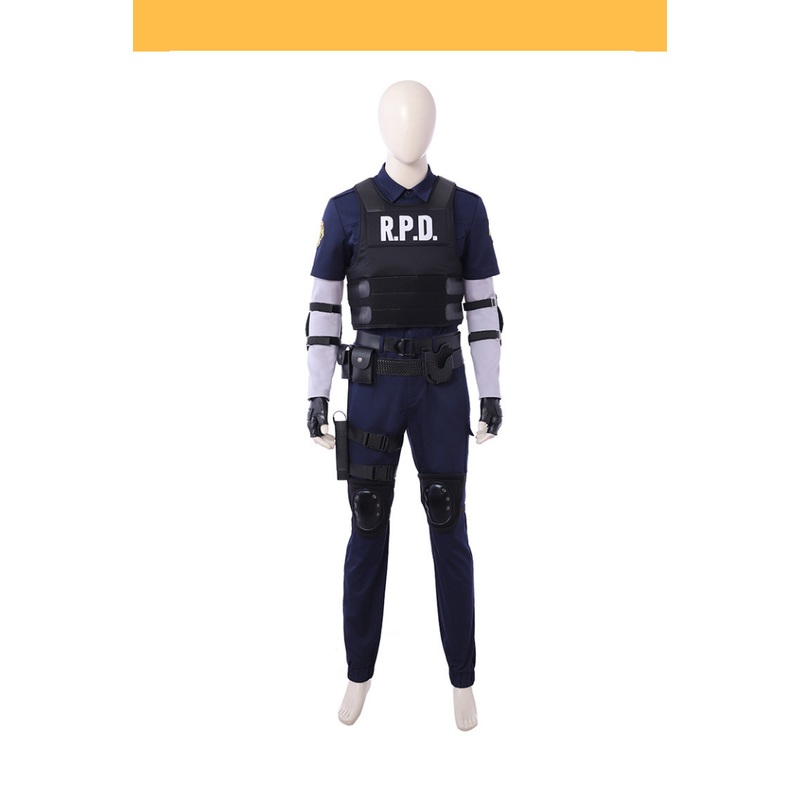 Resident Evil Remake Leon Navy Blue Cosplay Costume