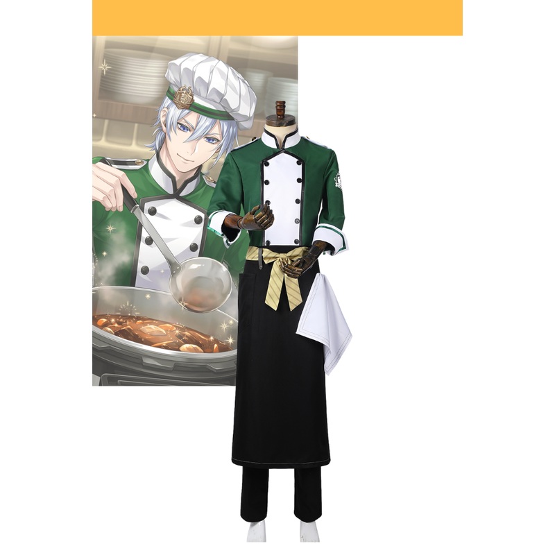 Twisted Wonderland NRC Master Chef Green Uniform Cosplay Costume