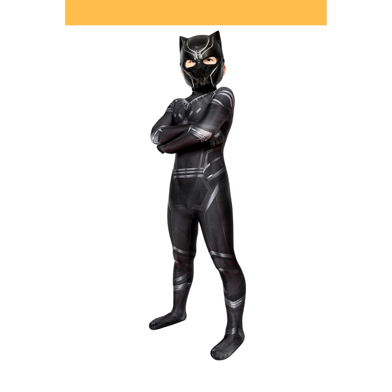 Black Panther Civil War Kids Size Digital Printed Cosplay Costume