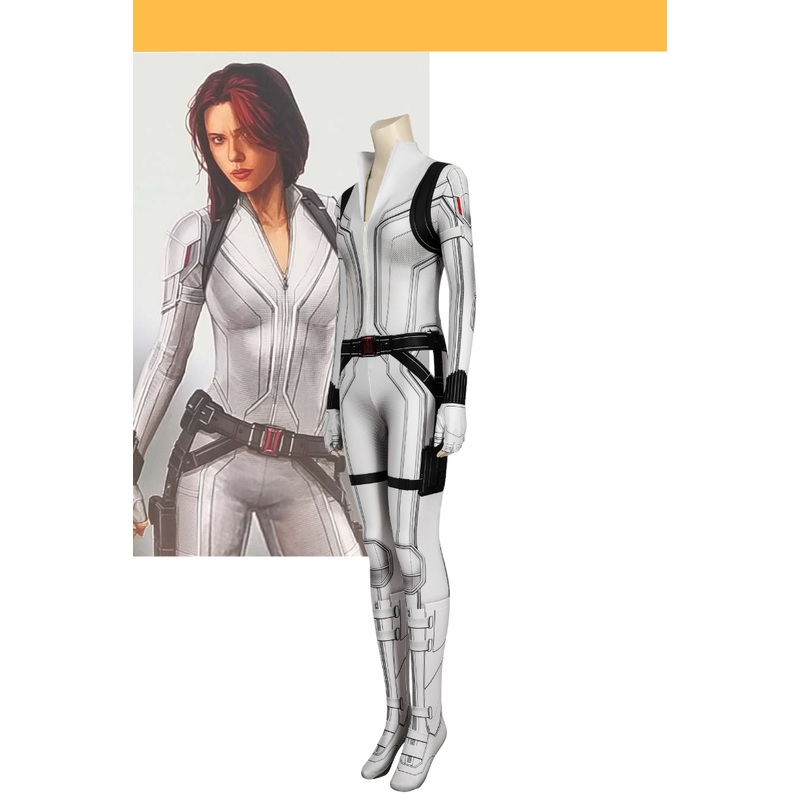 Black Widow 2021 Movie White Digital Printed Cosplay Costume