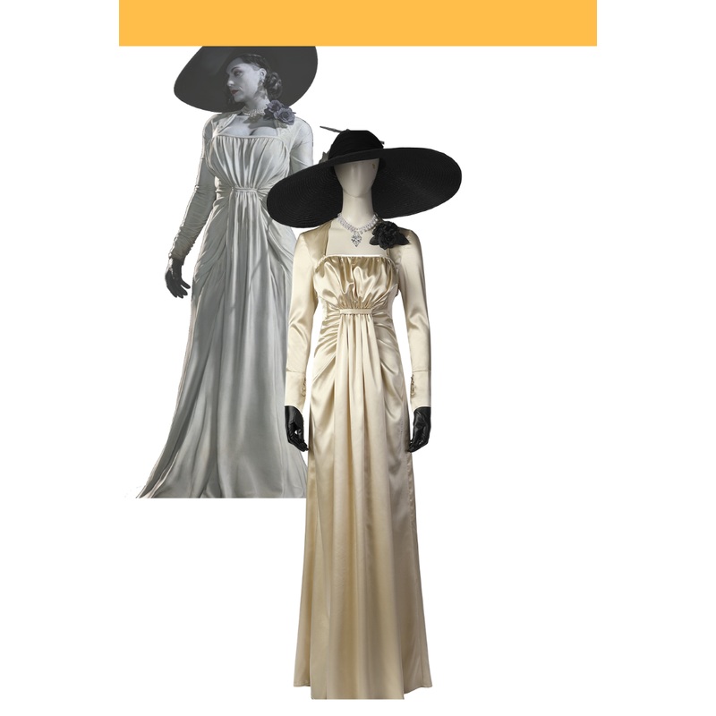 Resident Evil 8 Alcina Dimitrescu Satin Version Cosplay Costume
