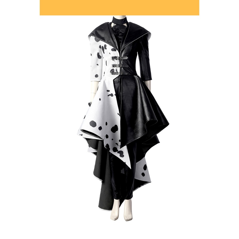 Cruella 2021 Live Action Movie 101 Dalmatian’s PU Leather Cosplay Costume