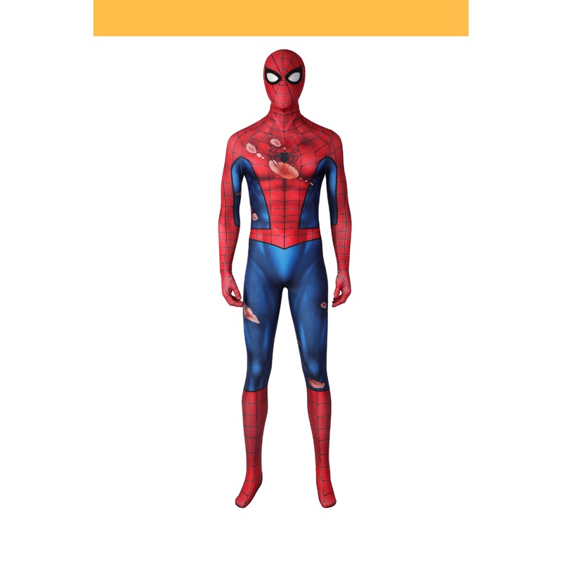 Spiderman Battle Torn Version Digital Printed Cosplay Costume