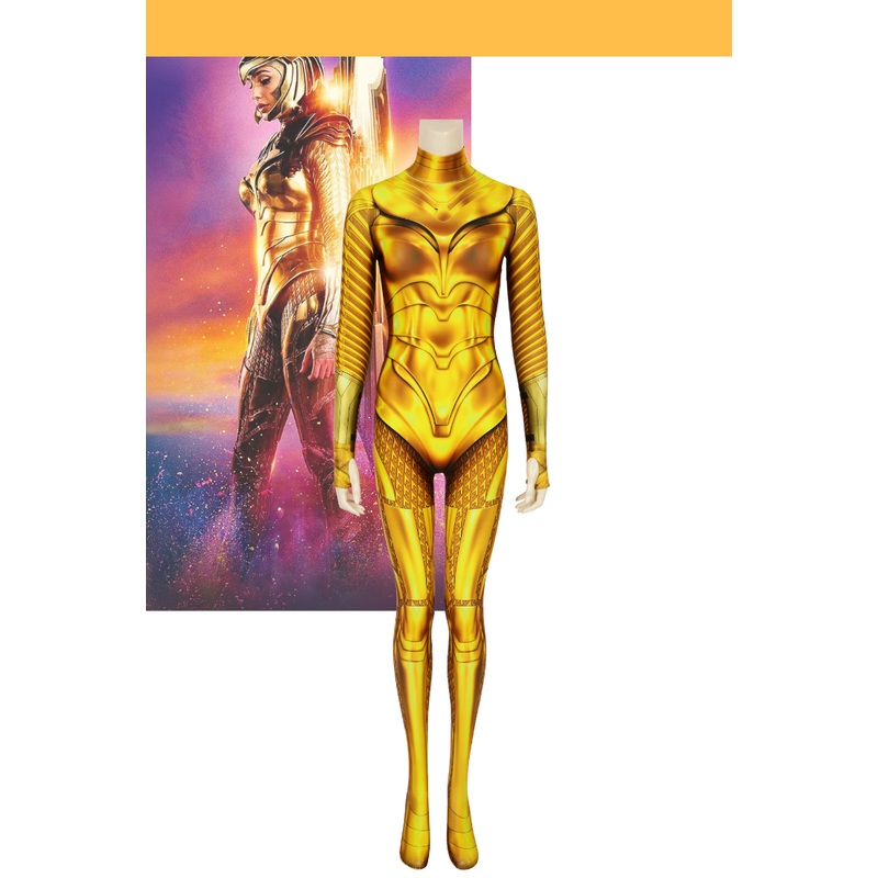 Wonder Woman 1984 Gold Armor Digital Printed Cosplay Costume