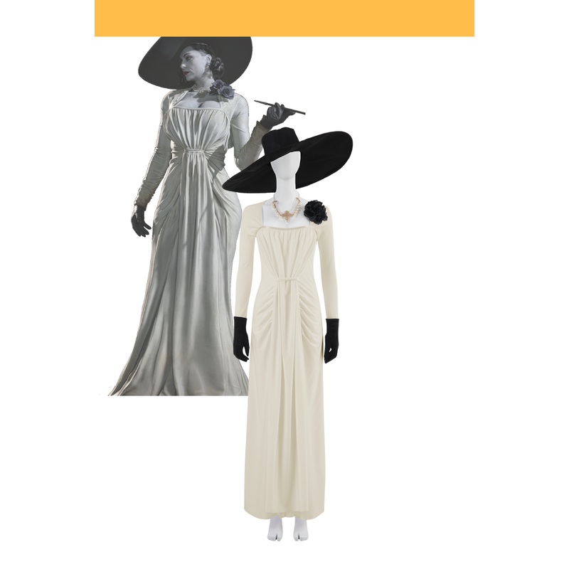 Resident Evil 8 Alcina Dimitrescu Uniform Fabric Version Cosplay Costume