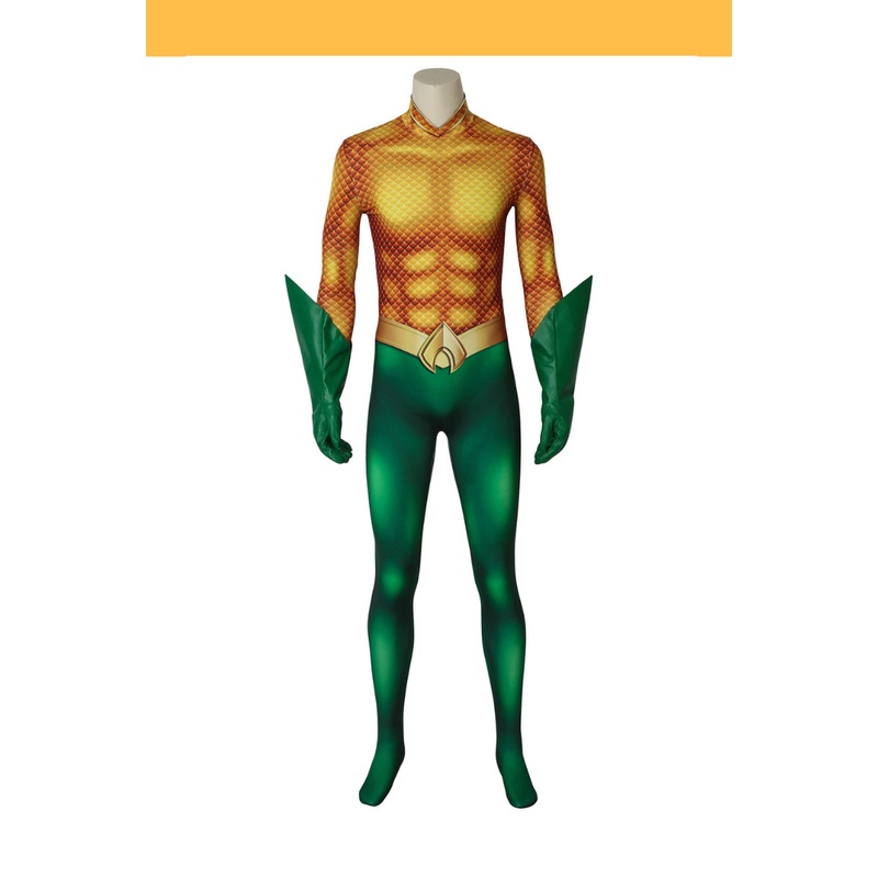 Aquaman Classic Version With Flared Gloves Digital Printed Cosplay Costume