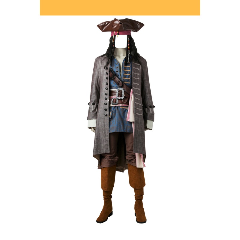 Captain Jack Sparrow Pirates Of Caribbean Deadman Tell No Tales Cosplay Costume