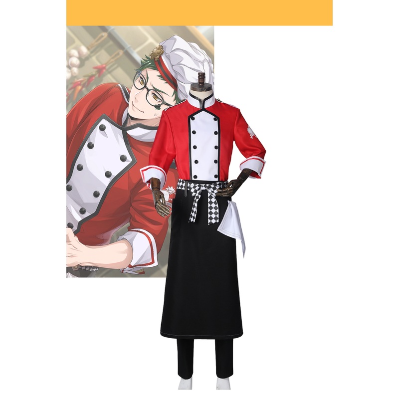 Twisted Wonderland NRC Master Chef Red Uniform Cosplay Costume