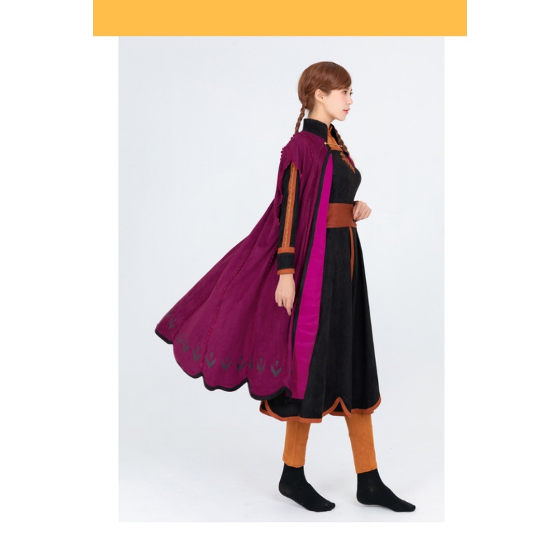 Frozen 2 Anna Suede Fabric Cosplay Costume