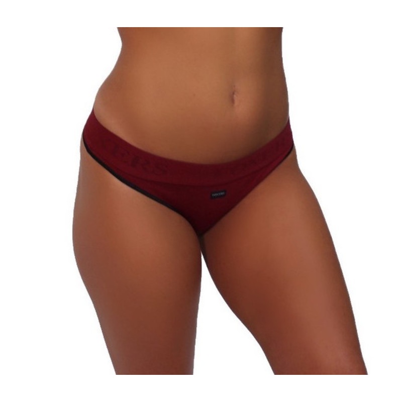 Black Cherry Thong with FOXERS logo elastic band