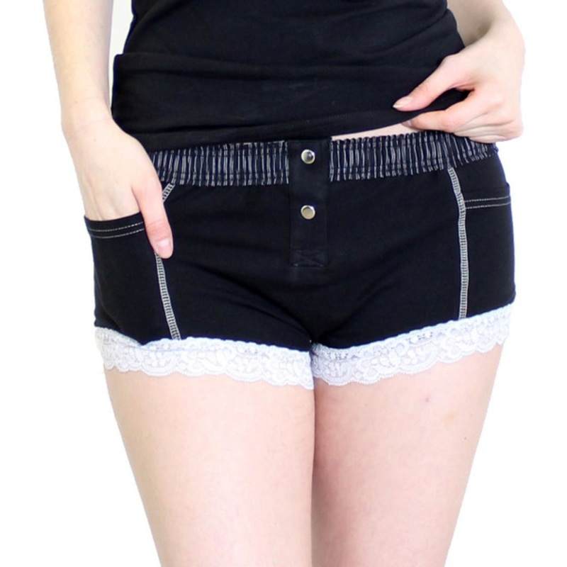 FOXERS Black Boxer Brief with Pinstripe Band