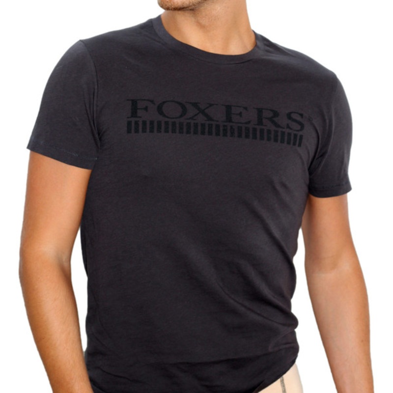 Premium Organic Cotton Men’s Black Tshirt with Black FOXERS Logo