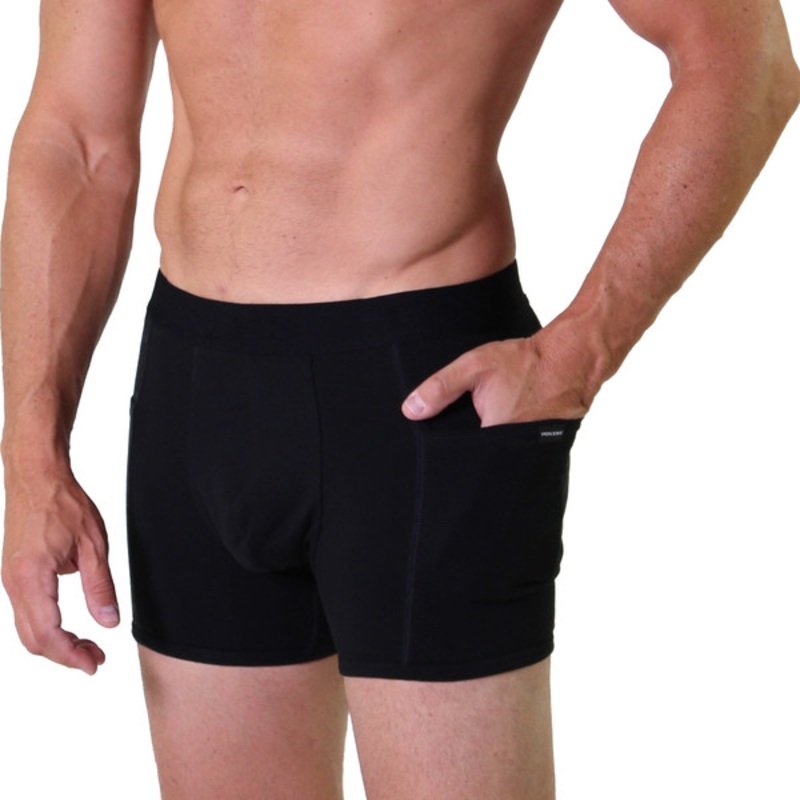 Black Men’s Boxer Brief No Snap with Pockets