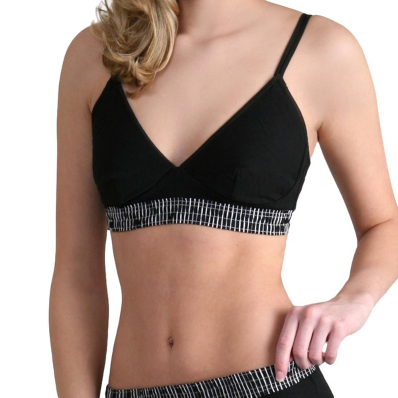 Black Stripe over Black Bra Top