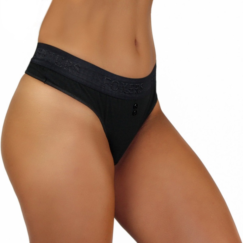 Black Thong with Black Logo FOXERS Band