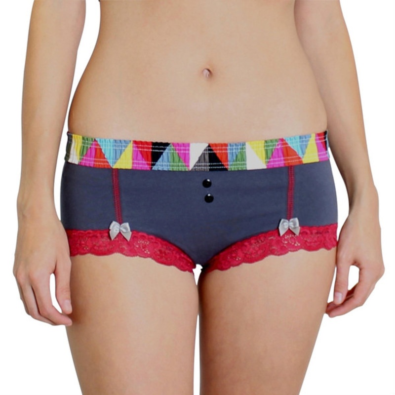 Charcoal Gray Boyshorts Kaleidoscope FOXERS Band