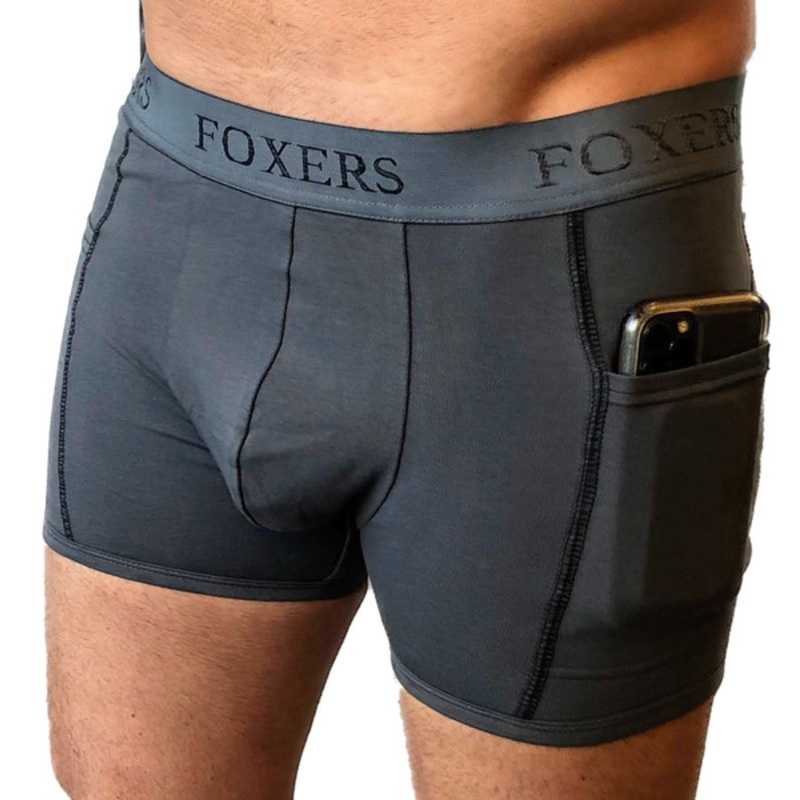 FOXERS Chargray Men’s Boxer Brief with pockets