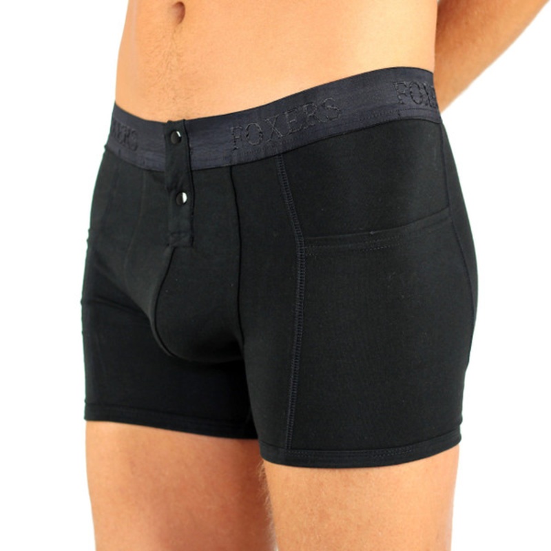 Men’s Black Boxer Brief with Logo FOXERS Band