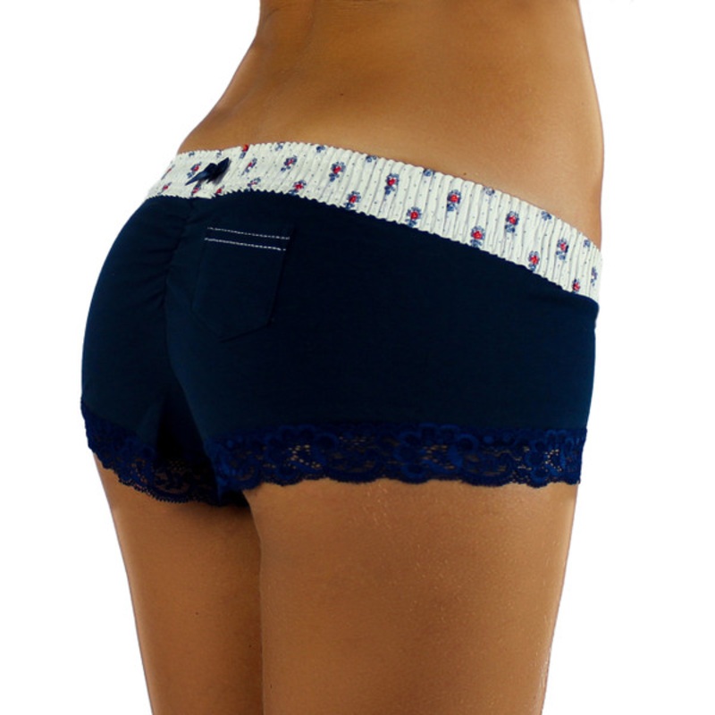 Navy Blue Boy Short Panties with Munroe Waistband