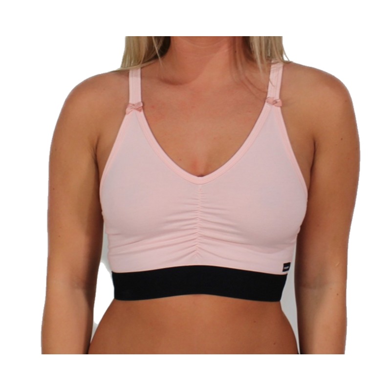 Pink Crop Top with black FOXERS Logo Elastic Empire Band