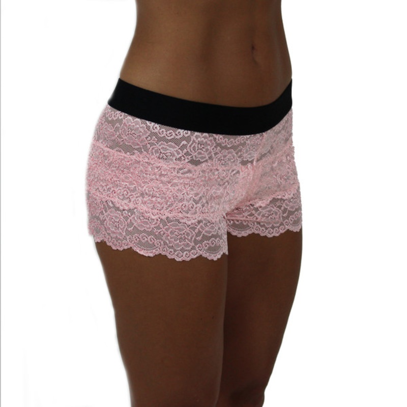 Pink Lace Boxers with FOXERS Black Logo