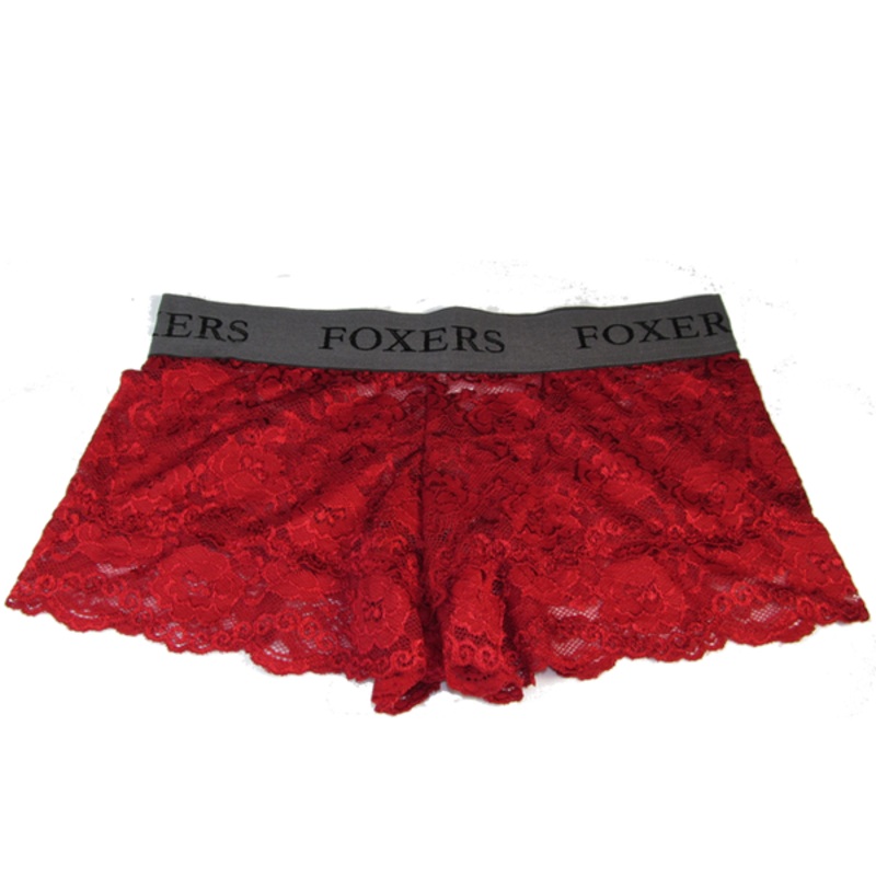 Red Lace Boxers with FOXERS logo band