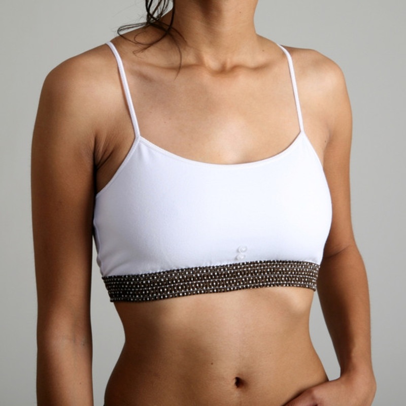 Sport Top – Brown Dot over White