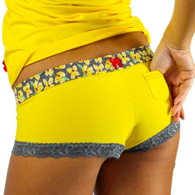 Sunshine Yellow Boyshorts Panties | Posies Waistband