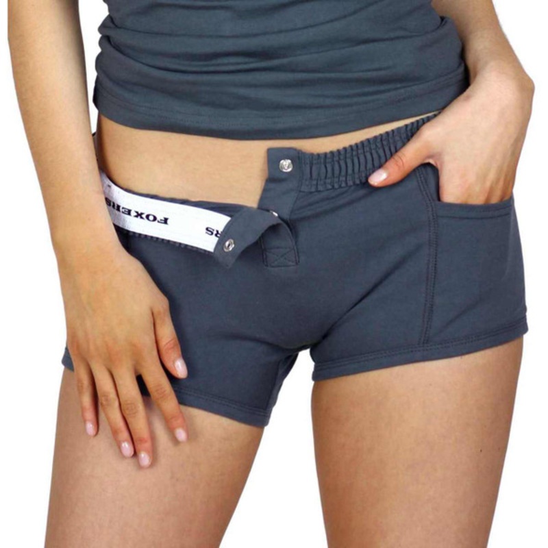 Tomboy Boxer Brief | Charcoal | FOXERS Logo Back