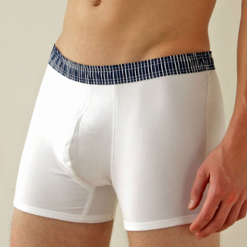 vy Blue Stripe over White Short Boxer Brief