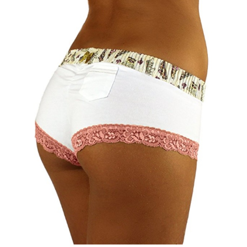 White Boyshort  with Royal Day Waistband