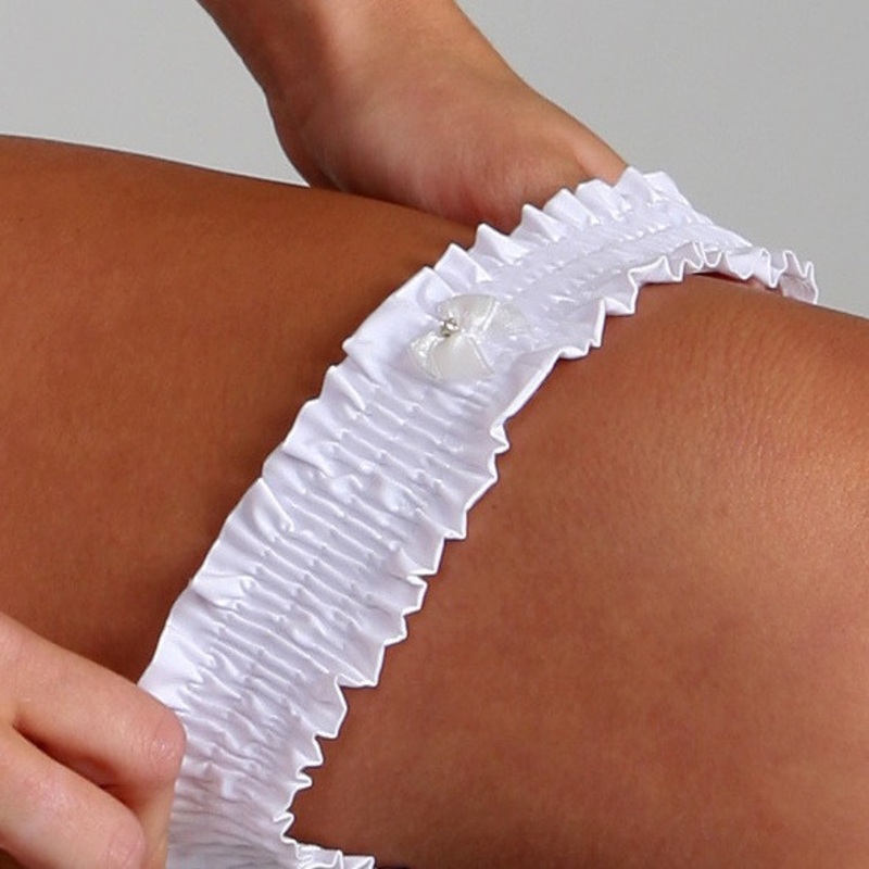 White Garter with Rhinestone