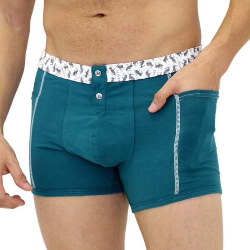 Aurora Blue Men’s Boxer Brief with FOXERS Elk Band