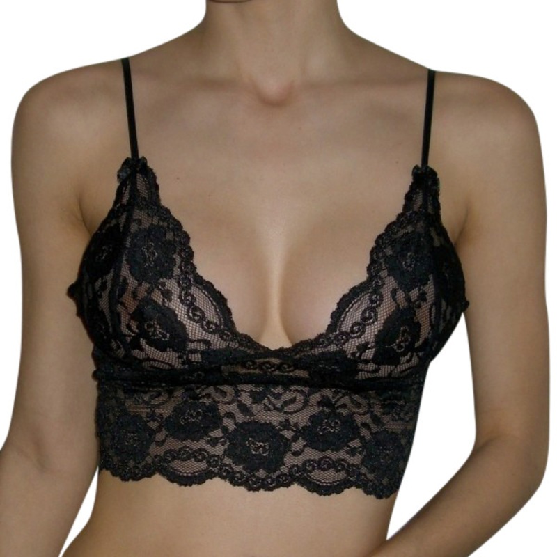 Black / Black Lace Top