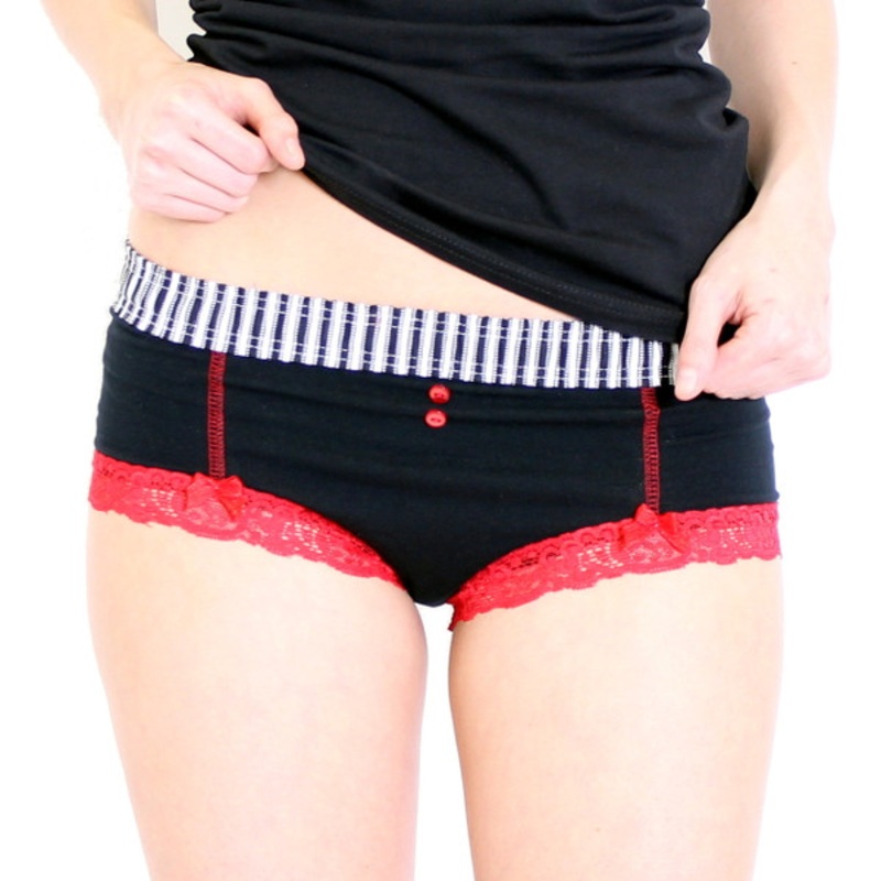 Black Boyshort Filmstrip FOXERS Band lipstick pocket