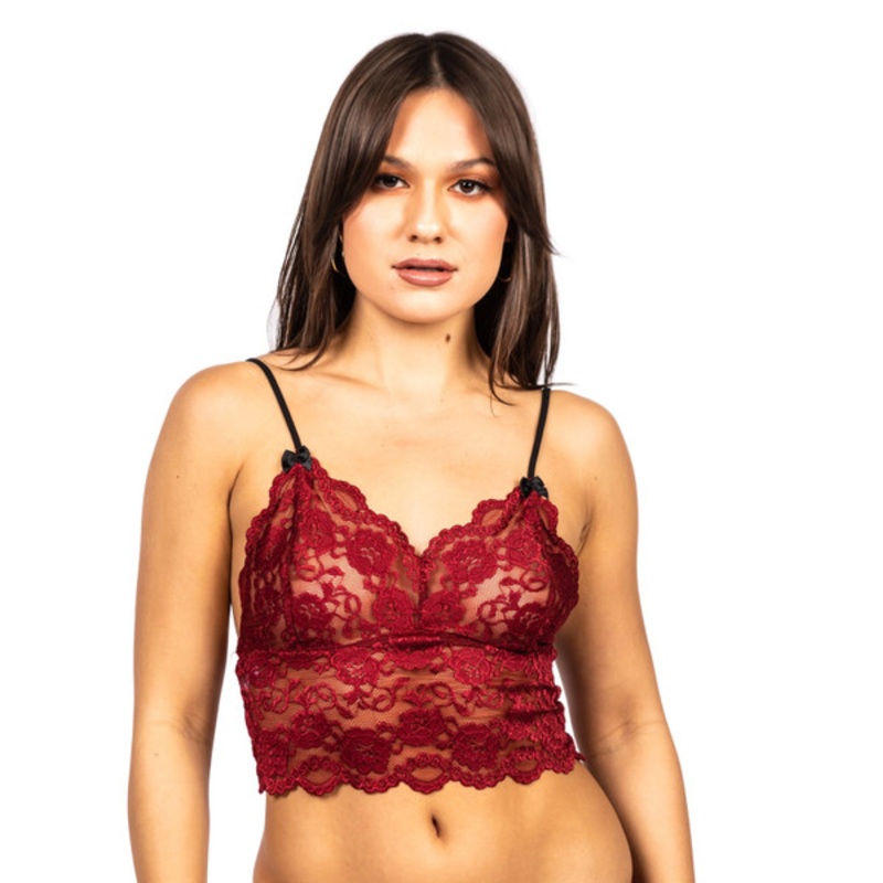 Black Cherry Lace Camisole with Black adjustable Straps