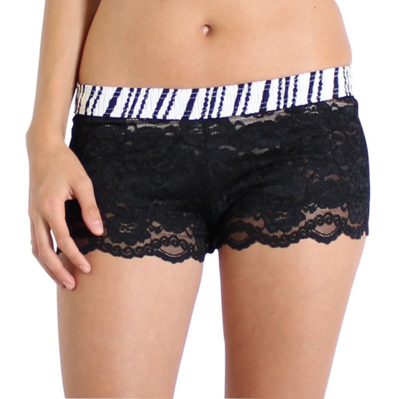 Black Pearls over Black Lace Boxers