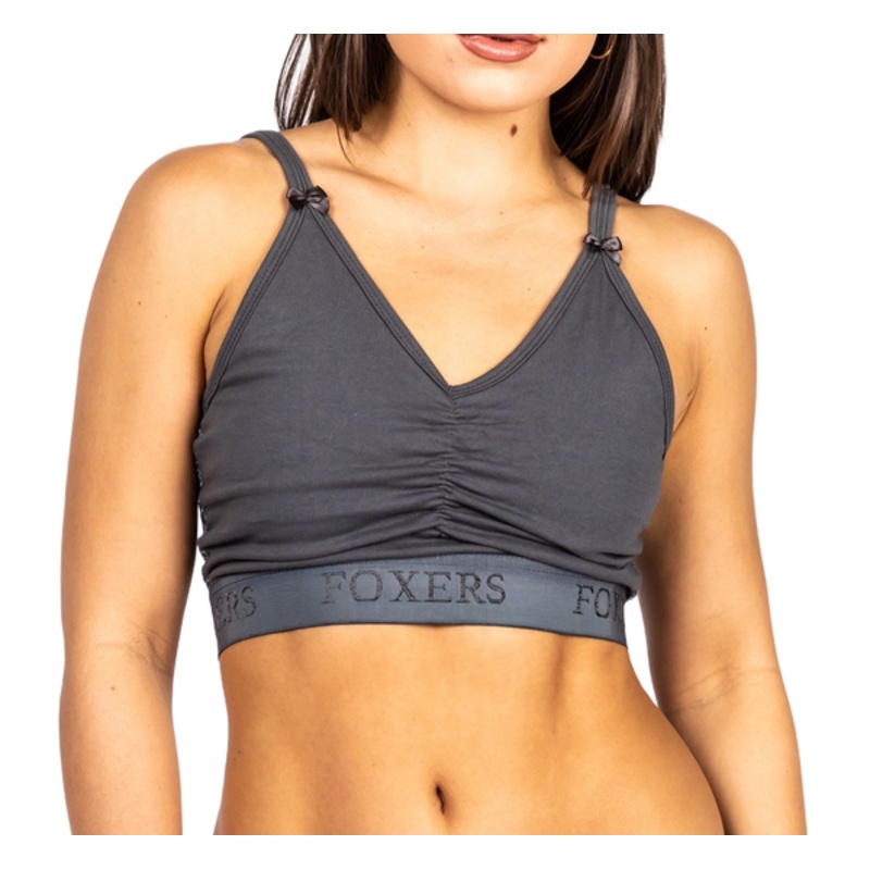 Chargray Crop Top with Logo Elastic Empire Band