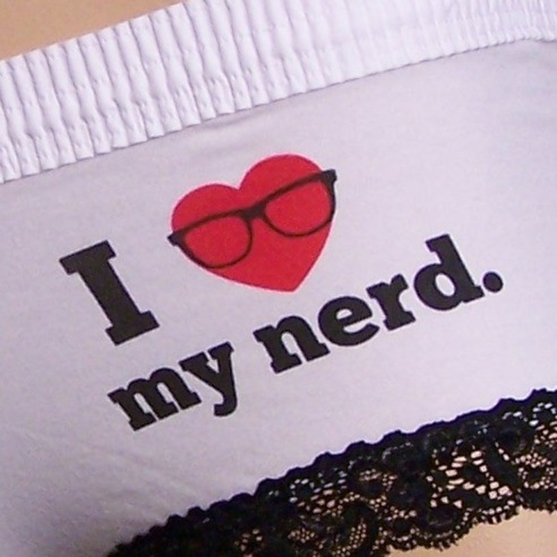 I love my NERD Boyshort (White / Black Lace)